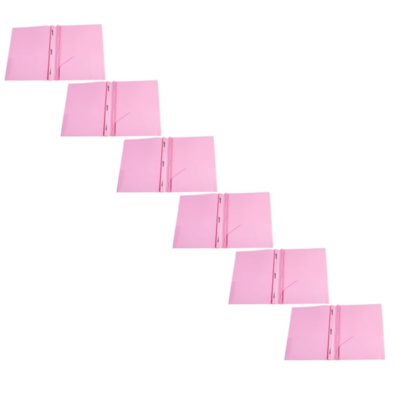 PP Lever Arch File Folder With 2 Pockets For Homework Art And School Document Organization - 6-Pack D
