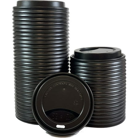 PP Lid (90mm) for 10-20oz Paper Hot Cup, (sip through) 1000/Case (Black)