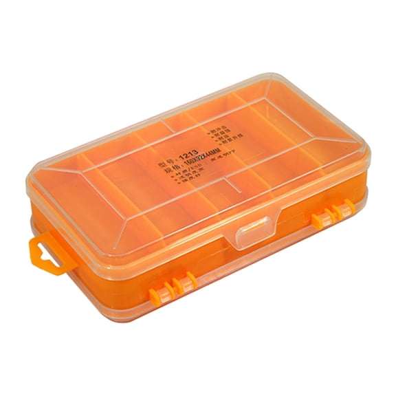 PP Plastic Hardware Parts Storage Box with 13 Compartments & Clear Lid - 3.62 x 6.3 1.73 Inch Double-Sided Tool Organizer Case plastic Electronic Component