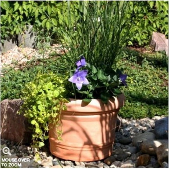 PP Plastic-Products 64-35-8 Venice Round Resin Planter 64-35 14 in. x10 in. - Bronze