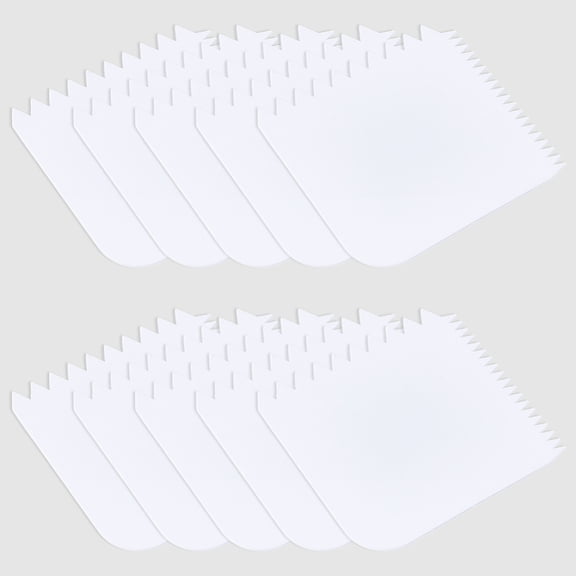 PP Plastic Scraper Cream Spatula Baking Tools White 104.5x101x1.5mm for DIY