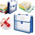 thumbnail image 1 of PP Plastic Transparent Folder Pockets Envelope, Portable Waterproof Expanding Document File Folders Organizer File Folder(Blue), 1 of 5