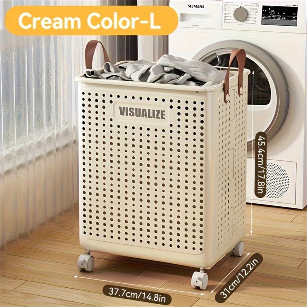 [PP Rolling Laundry Cart] PP Material Multifunctional Rolling Laundry ...