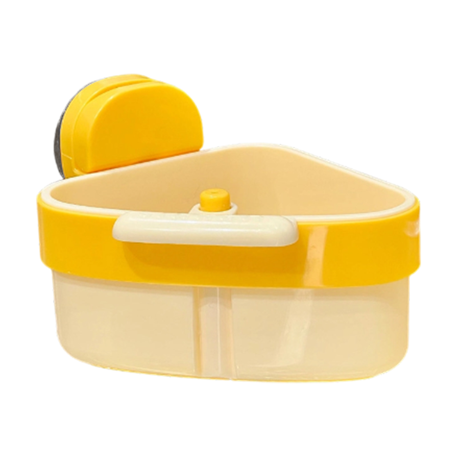 PP Sink Drain Organiser with Suction Cup Mount Triangle Kitchen Basket for Fruit Rinsing Sponge Holding, and Storage