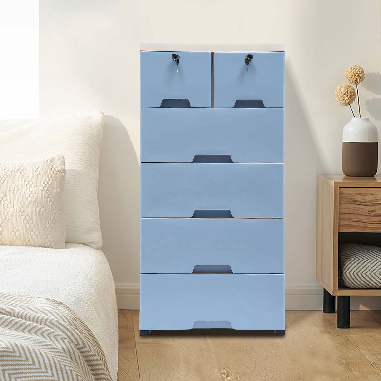 narrow dresser for bedroom 6-Drawer Office Storage Cabinet by Naomi Home Color Black drawer dresser Creative dresser options for small