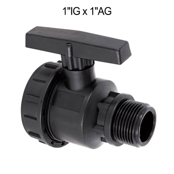 PP Threaded Fitting Ball Valve 1 inch Female Thread Male Thread Compression PE Black Plumbing Irrigation Water Treatment Stop Valve