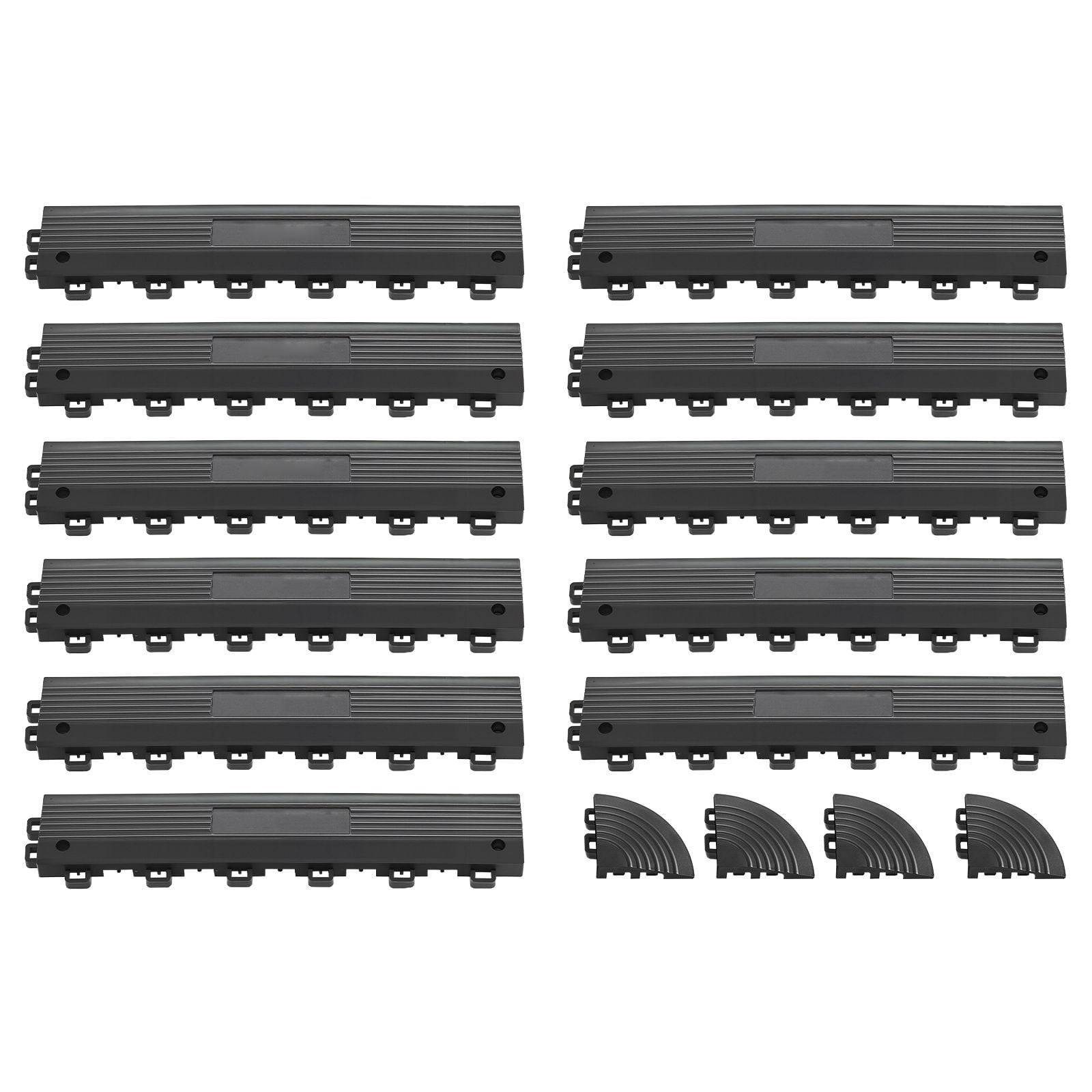 PP Transition Edge Kit for Drainage Mats, Interlocking Garage Floor Edging, Wear-Resistant and Dampproof, Easy Snap-On Installation, Versatile for Wet Areas