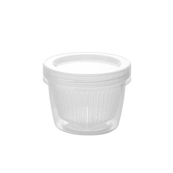 PP Transparent Onion Storage Box Sealed Dustproof Round Drain Storage Box Fresh-Keeping With Lid Refrigerator Storage Box