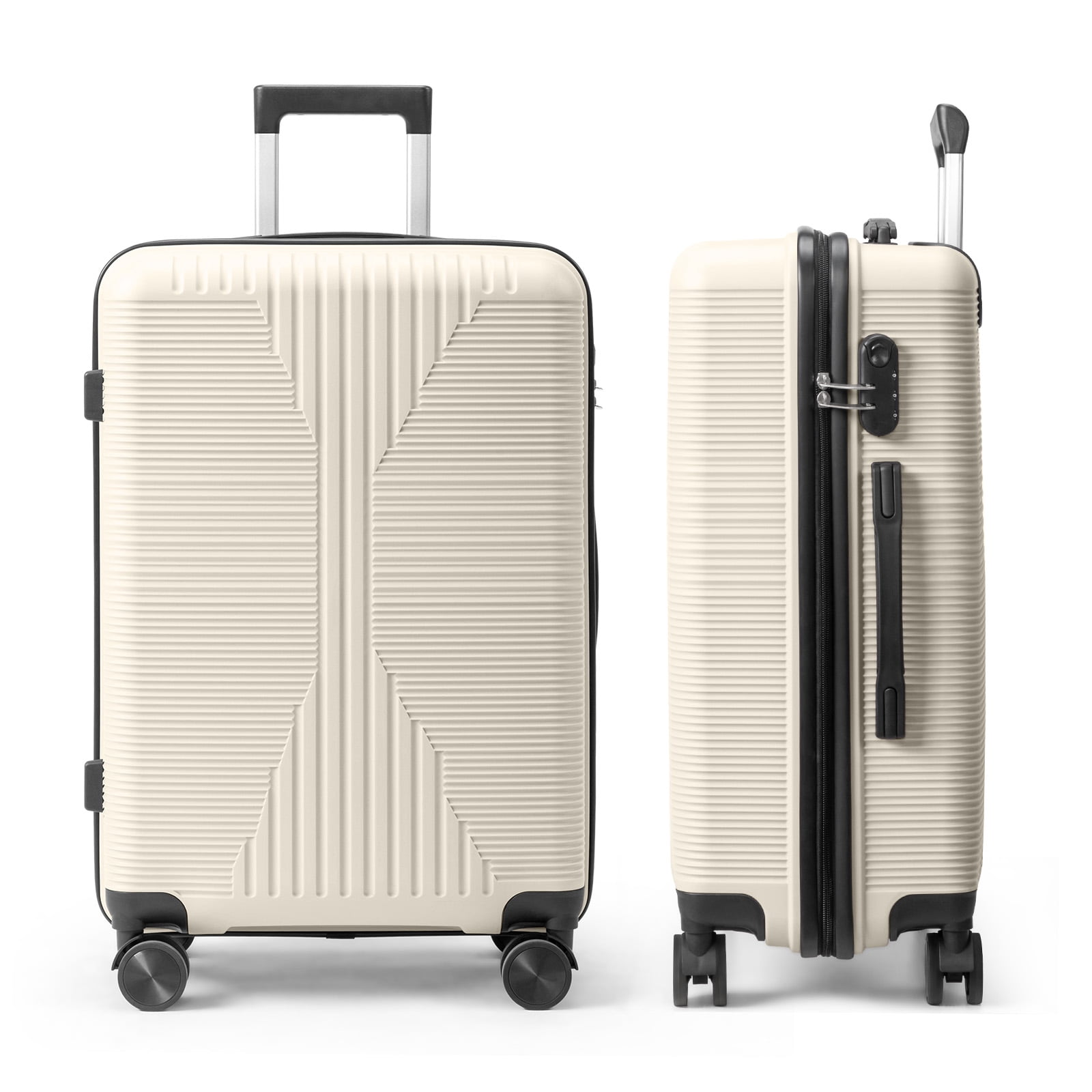 PP Trolley Case, 24in Travel Suitcase, Off-White