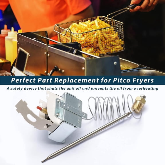 PP10084 High Limit Thermostat Fryer Switch with Manual Reset, For Pitco Fryer for VF35, MGII, SG14 35C, 45C+ 18S, 18 E500D, 1/4" Thread Mpt Stuff Box, 450F/230C Hi Limit Thermostat