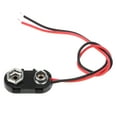 thumbnail image 1 of PP3 9V Battery Clip Connector I Type Tinned Wire Leads 150mm Black Red, 1 of 8