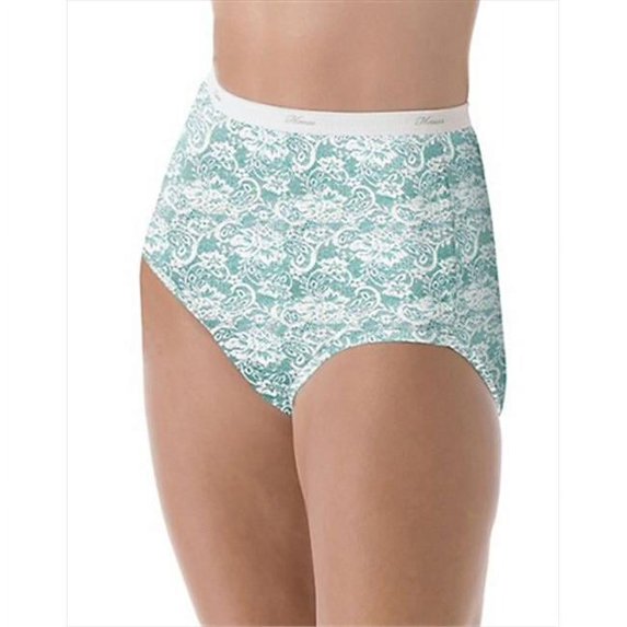 PP40AD Womens No Ride Up Cotton Brief, Lace Print - Size 10