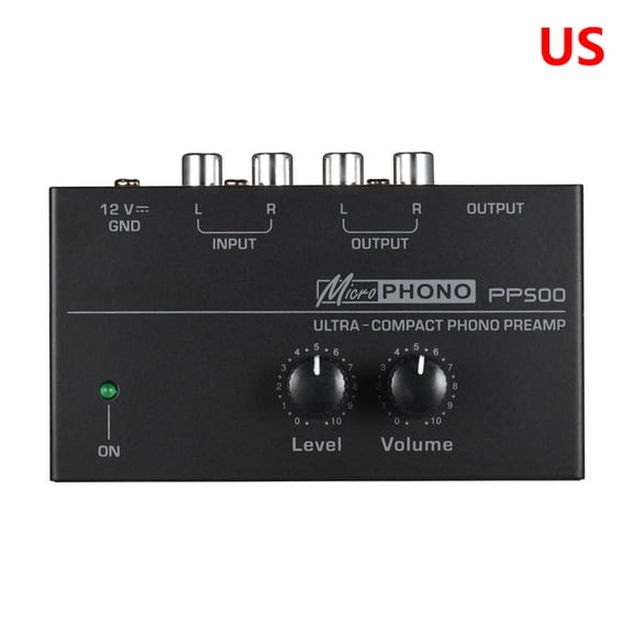 PP500 Phono Preamp Preamplifier with Controls Input Output 1/4" TRS Output Interfaces for LP Turntable