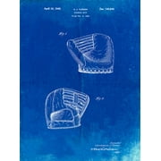 PP538-Faded Blueprint A.J. Turner Baseball Mitt Patent Poster Poster Print - Cole Borders (18 x 24)