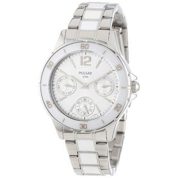 PP6021 Women's Classic Dress White Dial Ceramic and Steel Bracelet Watch