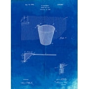PP717-Faded Blueprint Basketball Goal Patent Poster Poster Print - Cole Borders (18 x 24)