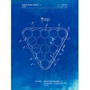 PP737-Faded Blueprint Billiard Ball Rack Patent Poster Poster Print - Cole Borders (24 x 36)