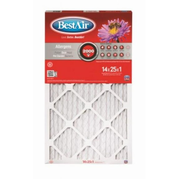PPA Industries 118918 14 x 25 x 1 in. Furnace Filter - Pack of 12
