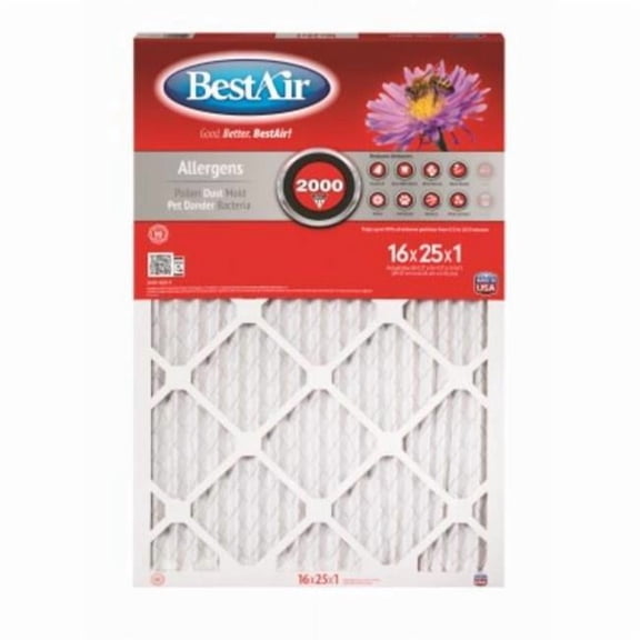 PPA Industries 118922 16 x 25 x 1 in. Furnace Filter - Pack of 12