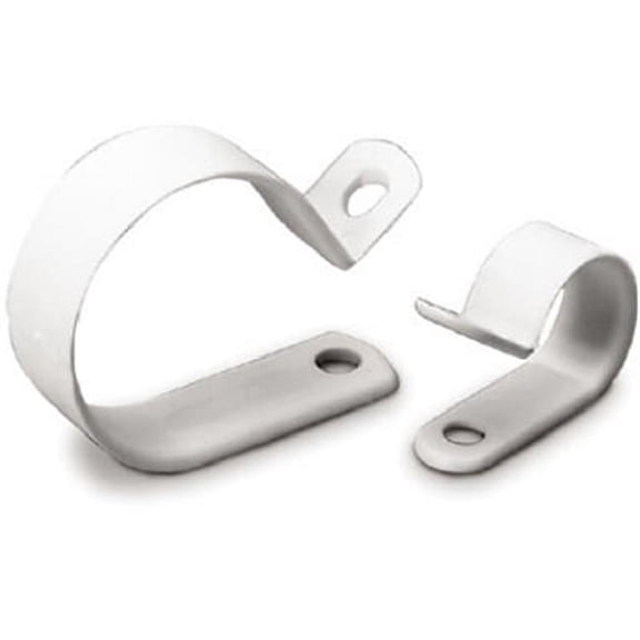PPC-1538 0.38 in. 1 Hole White Plastic Clamp, 15 Pack