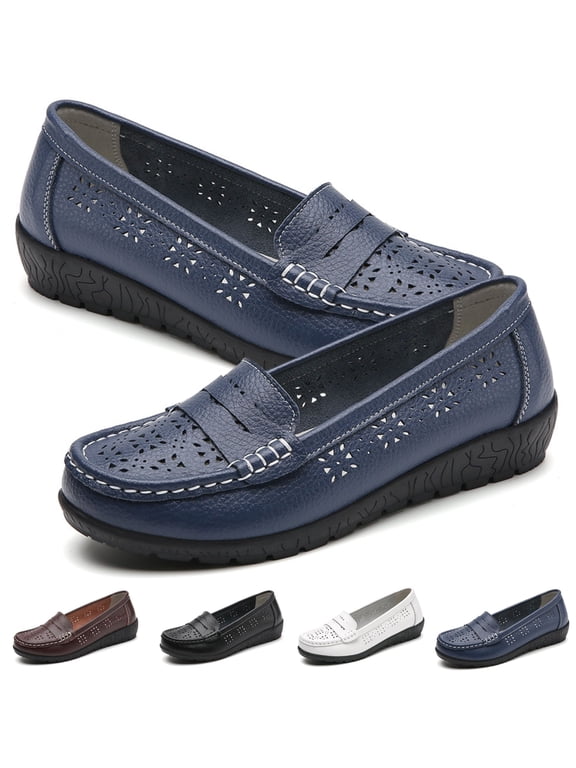 Breathable Mesh Flats for Women Loafers Business Casual Loafers Shoes with Arch Support Penny Loafers Slip On Dressy Shoes Comfort Flats for Walking&Work