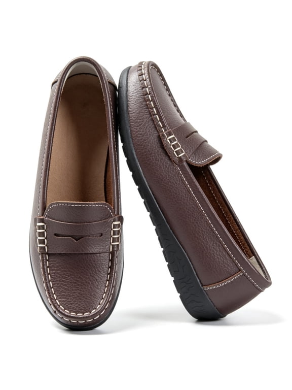 Classic Comfort Flats for Women Loafers Business Casual Loafers Shoes with Arch Support Penny Loafers Slip On Dressy Shoes Flats for Walking&Work