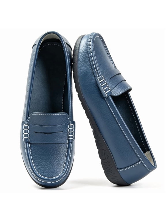 Classic Comfort Flats for Women Loafers Business Casual Loafers Shoes with Arch Support Penny Loafers Slip On Dressy Shoes Flats for Walking&Work