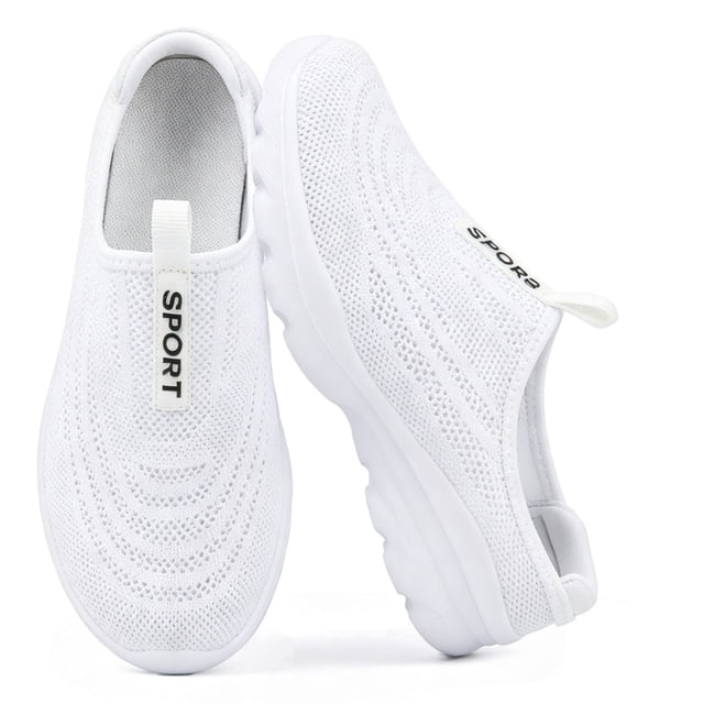 CHICVOMEY Clogs Mules for Women Shoes Slip on Sneakers Flats Lightweight Breathable Mesh Comfort Walking Shoes