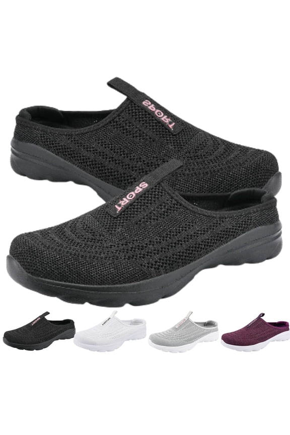 Clogs Mules for Women Shoes Slip on Sneakers Flats Lightweight Breathable Mesh Comfort Walking Shoes