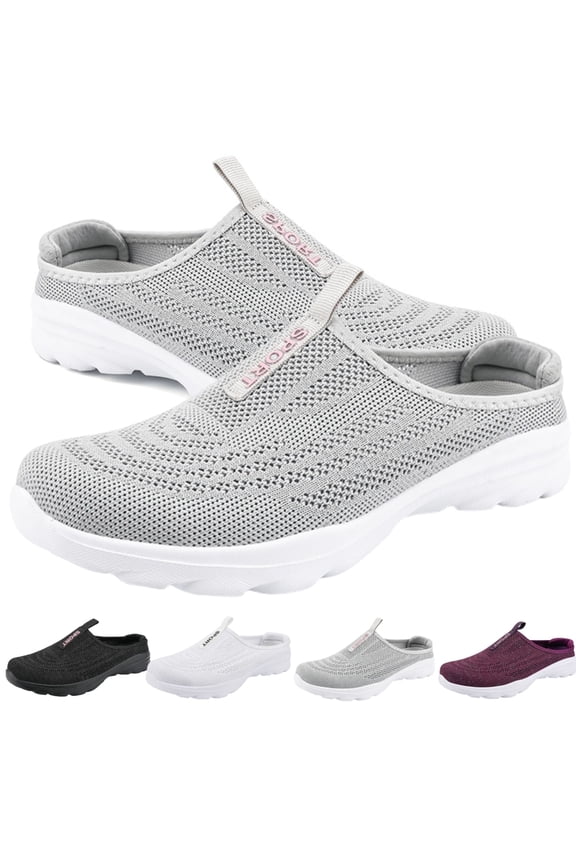 Clogs Mules for Women Shoes Slip on Sneakers Flats Lightweight Breathable Mesh Comfort Walking Shoes