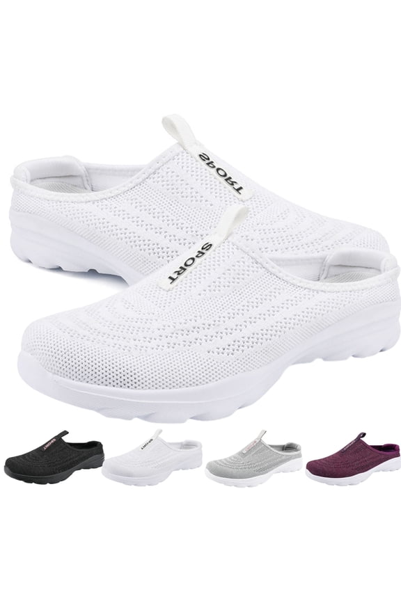Clogs Mules for Women Shoes Slip on Sneakers Flats Lightweight Breathable Mesh Comfort Walking Shoes