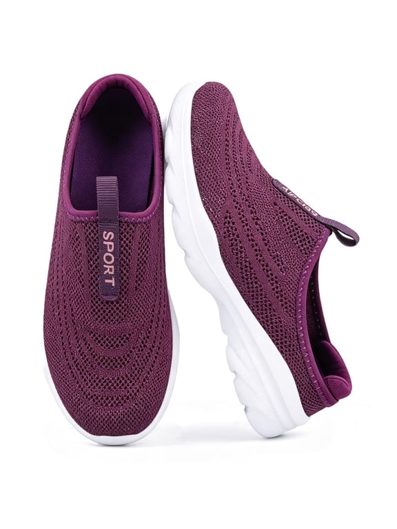 Clogs Mules for Women Shoes Slip on Sneakers Flats Lightweight Breathable Mesh Comfort Walking Shoes