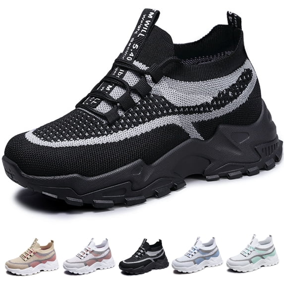 CHICVOMEY Comfort Casual Chunky Sneaker for Women Slip-On Walking Shoes Breathable Fashion Sneaker Lightweight Tennis Sneaker for Work Runing Walking