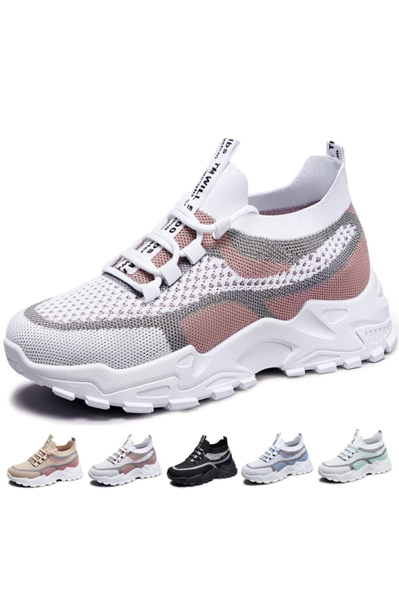 Comfort Casual Chunky Sneaker for Women Slip-On Walking Shoes Breathable Fashion Sneaker Lightweight Tennis Sneaker for Work Runing Walking