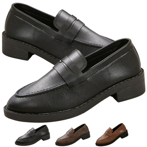 PPCHVOMEY Comfort Loafers Shoes for Women Platform Chunky Loafers Slip On Casual Shoes Dressy Flats Vintage Fashion Loafers with Arch Support