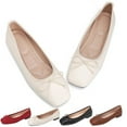 thumbnail image 1 of CHICVOMEY Vintage Bow Mary Jane Flats for Women Square Toe Comfort Ballet Flats with Memory Foam Insole Casual Dress Ballet Flats, 1 of 5