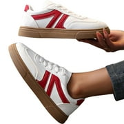 CHICVOMEY Vintage Sneakers for Women Casual Lace-Up Walking Sneakers Fashion Women Sneakers with Memory Foam Insole Non-Slip Tennis Shoes