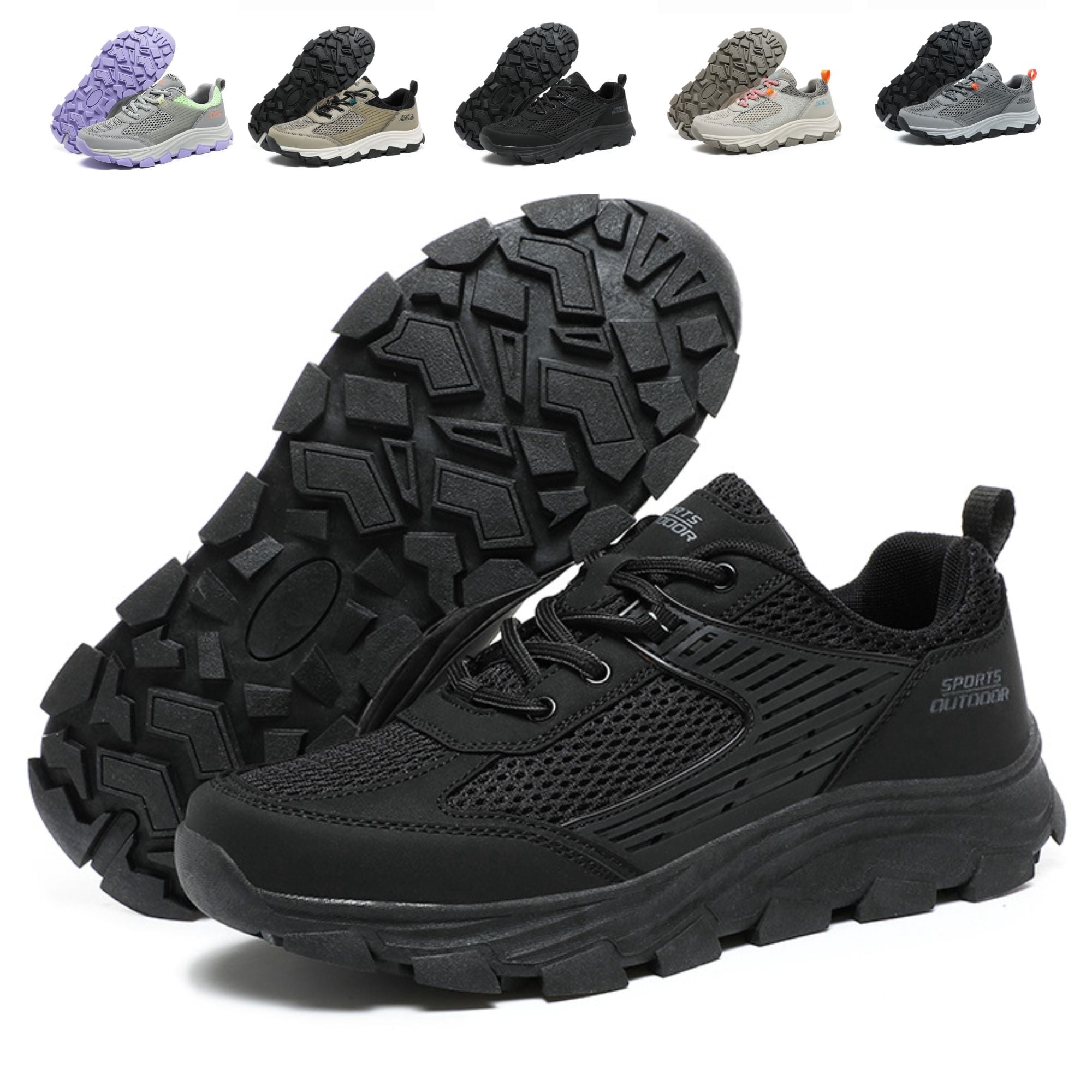 PPCHVOMEY Women's Hiking Sneakers Breathable Lightweight Walking Shoes Orthopedic Support Arch Comfort Trail Running Gym Workout Shoes