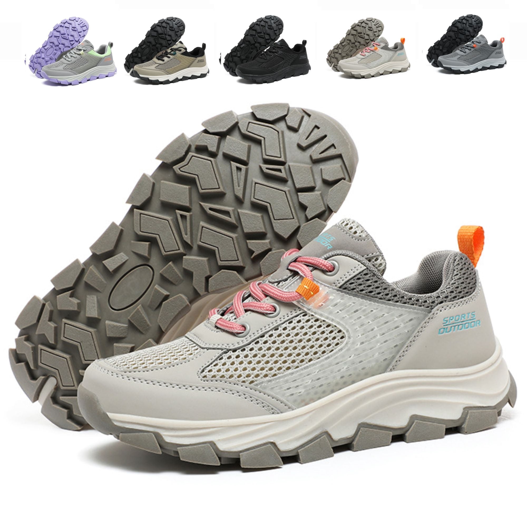 PPCHVOMEY Women's Hiking Sneakers Breathable Lightweight Walking Shoes Orthopedic Support Arch Comfort Trail Running Gym Workout Shoes