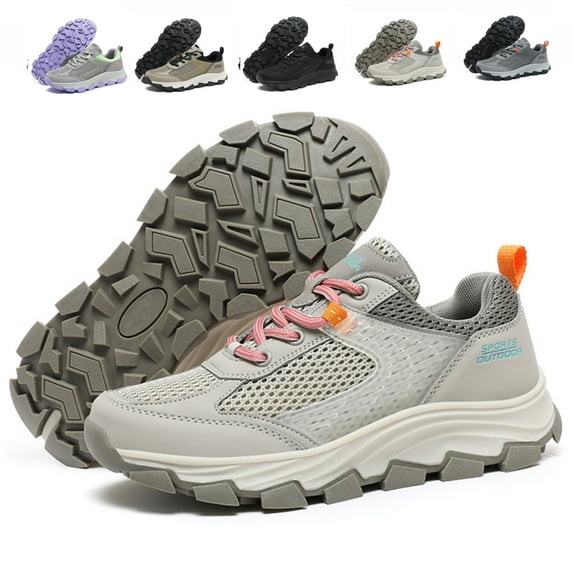 PPCHVOMEY Women's Hiking Sneakers Breathable Lightweight Walking Shoes Orthopedic Support Arch Comfort Trail Running Gym Workout Shoes