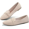 thumbnail image 1 of CHICVOMEY Women's Penny Pointy Toe Loafers & Slip-ons Flats Suede Comfort Office Work Driving Shoes, 1 of 8