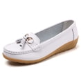 thumbnail image 1 of CHICVOMEY Womens Classic Genuine Leather Platform Loafers Casual Comfort Slip-On Boat Shoes with Soft Sole Driving Walking Moccasins Dress Shoes, 1 of 8