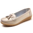 thumbnail image 1 of CHICVOMEY Womens Classic Genuine Leather Platform Loafers Casual Comfort Slip-On Boat Shoes with Soft Sole Driving Walking Moccasins Dress Shoes, 1 of 6