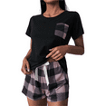 thumbnail image 1 of PPCHVOY Women's Checkered Pajamas Set Milk Silk Summer Sleepwear Soft Shorts&Tee Loungewear for Women S-XL, 1 of 5