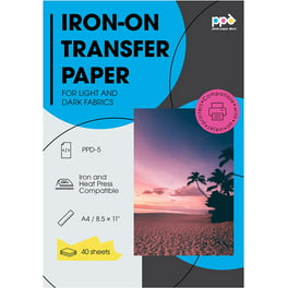 PPD Inkjet Iron-On Dark T Shirt Transfers Paper LTR 8.5x11 Pack of 20 Sheets (PPD004-20)