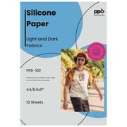 PPD 10 Sheets 8.5x11  - Silicone Protective Paper for Heat Transfer with Iron or Heat Press - Reusable Non-Stick Sheets - PPD-102