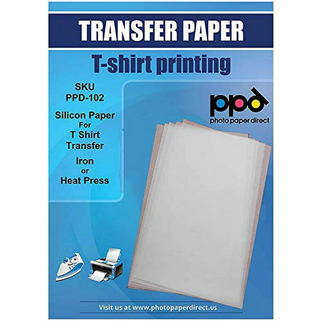 PPD Silicon Papers for T Shirt Transfer Iron or Heat Press 10 Sheets