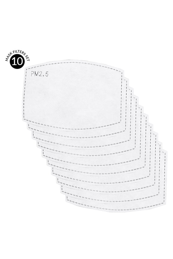 PPE Disposables PM 2.5 Filter Insert Replacements for Reusable Cloth Face Masks, Bulk 10-Pack Sheets