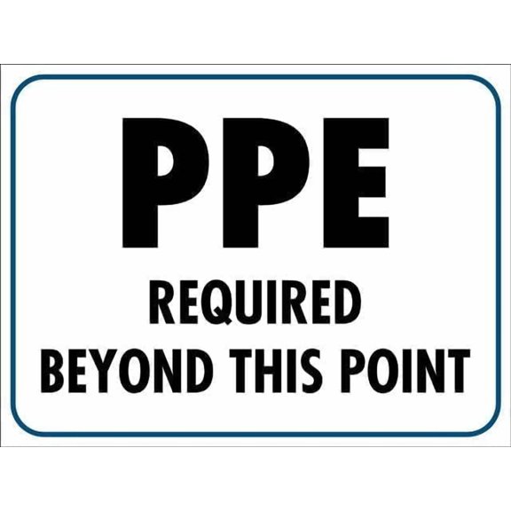 PPE Required Beyond This Point Rust Free Aluminum Sign, Professional Graphic Easy Mount Plaque for Indoor Outdoor Use, Industrial Safety Sign, 8x12 Inch