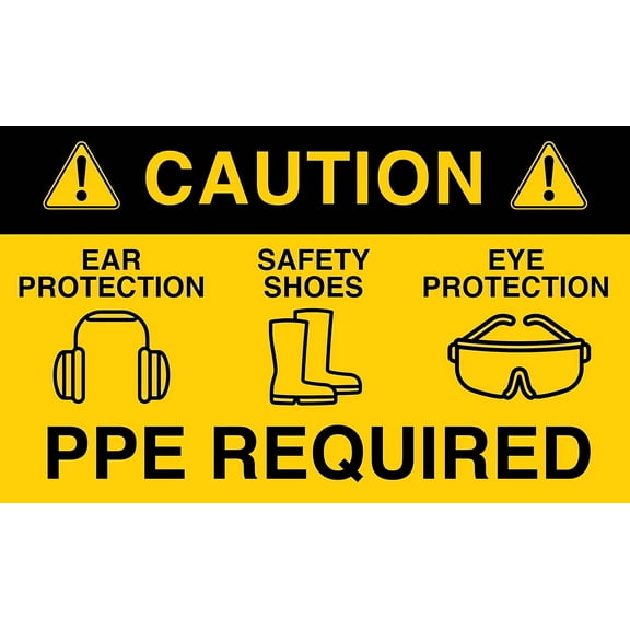 PPE Required Beyond This Point Sign - 8"x12" Metal Sign, Notice Danger Warning Caution for Outdoor Indoor, Hazard Zone, PPE Requirement